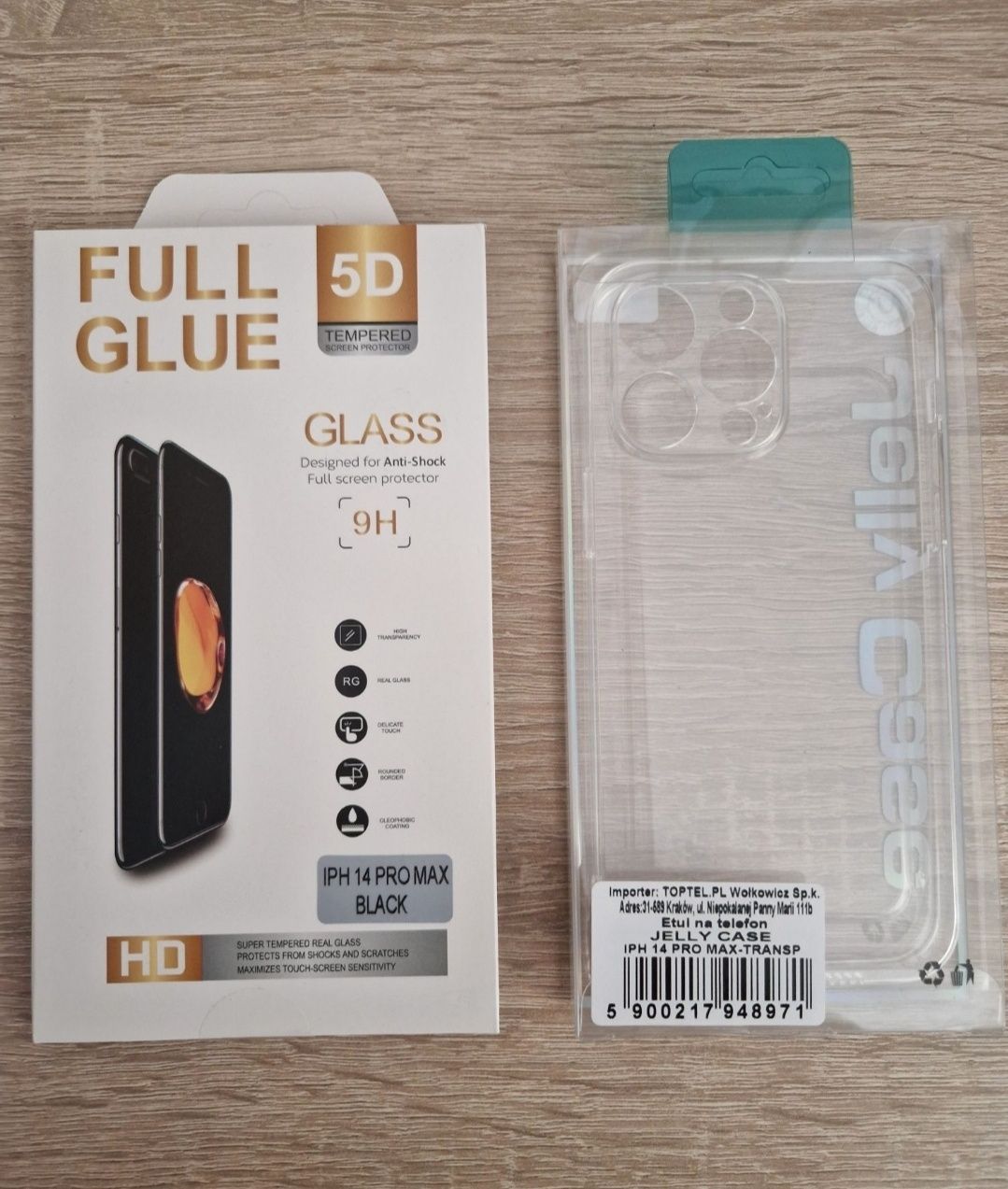 Case Jelly do Iphone 14 Pro + Szkło 5D ramkowe na cały ekran.