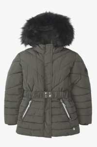 Ciepła zimowa kurtka Tom Tailor dla dziewczynki z paskiem  116/122