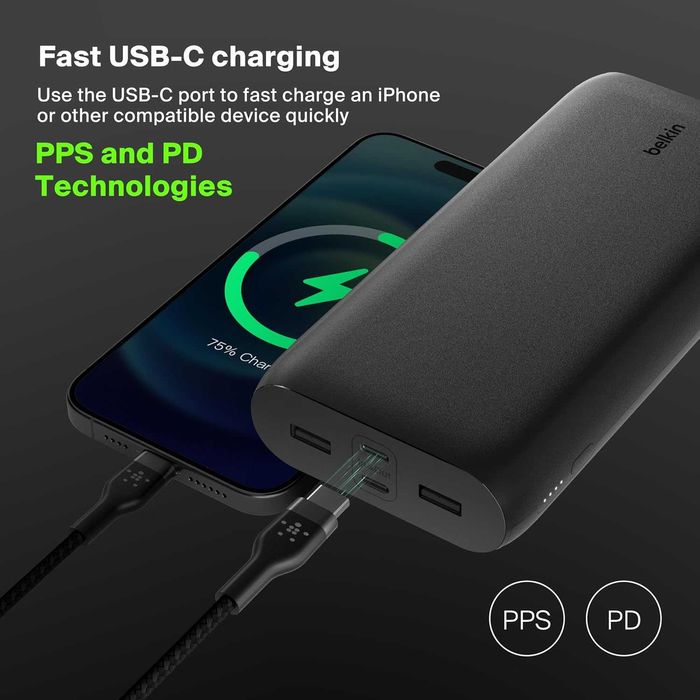 Powerbank Belkin 26000 mAh USB-C/A 4xPD LED szybkie ładowanie