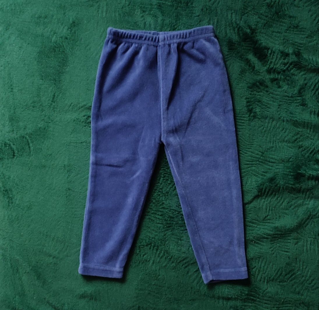 Welurowe niebieskie legginsy dla dziewczynki r.86