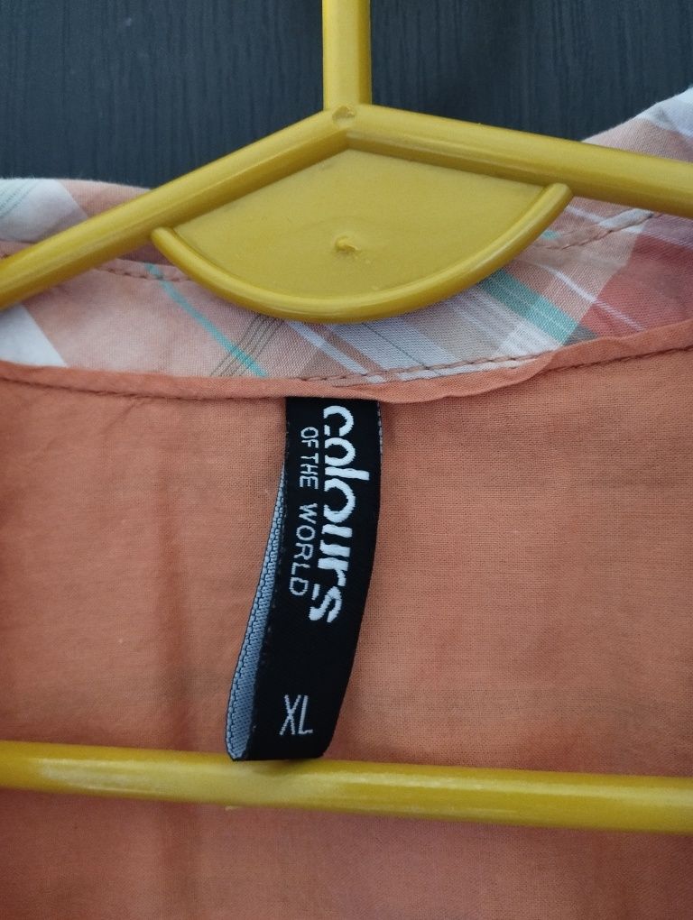 Colours XL koszula w kratę na wiosnę lato