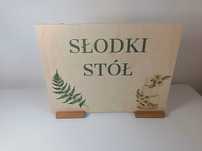 Tablica weselna Słodki Stół