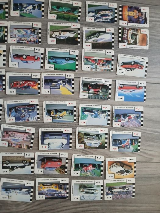 Karty SUPER CARS z lat 90 Z samochodami.
