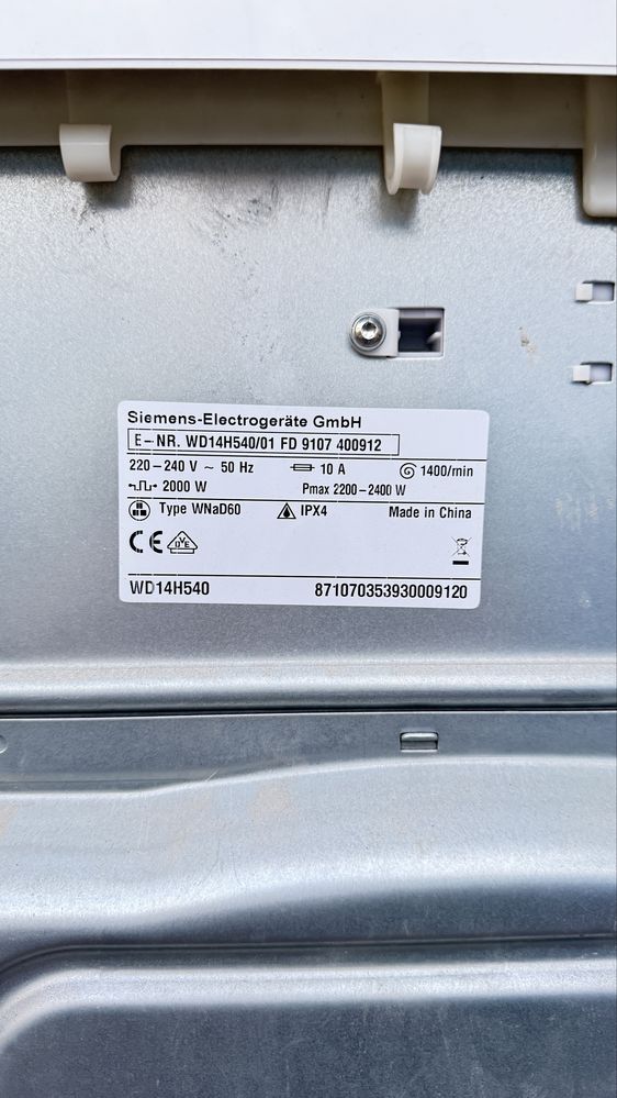 Pralko suszarka na części Siemens iq700 WD14H540/01 na części