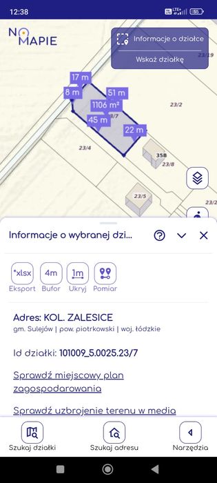 Atrakcyjna działka budowlana 1106 m2 Zalesice Kolonia