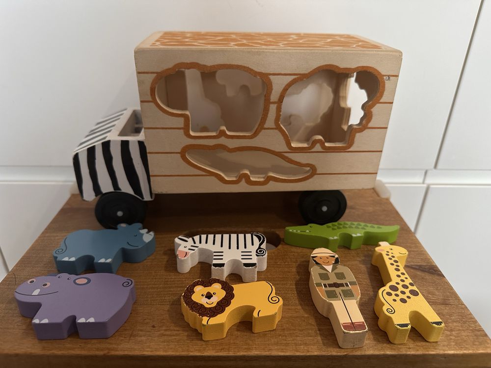 Drewniana Zabawka Samochód drewniany sorter safari ZOO Melissa & Doug