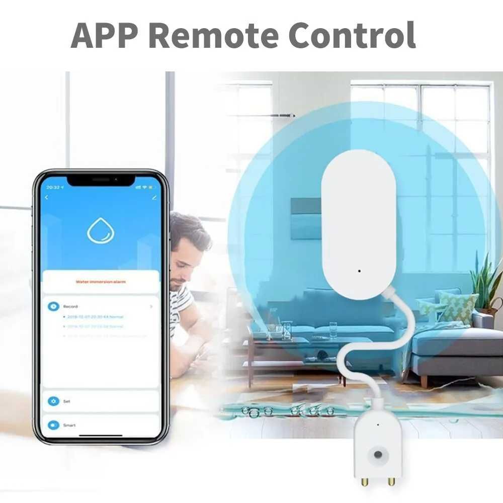 Czujnik zalania wody ZigBee 3.0 TUYA CR2032 sensor Home Assistant