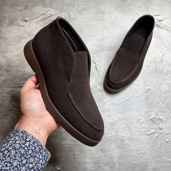 Ботинки Зимние ЛОФЕРЫ Замшевые мужские LORO PIANA Nix! ЗАМША+ БАЙКА!