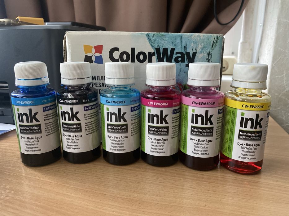 Комплект чорнила для заправки картриджів принтера epson