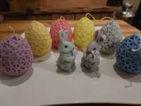 Zestaw jajko zajaczek swieczki sojowe dekoracyjne