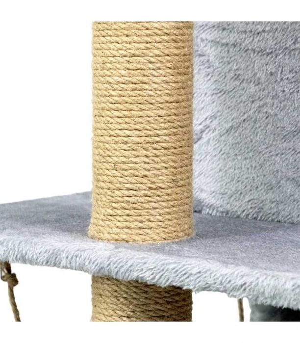 Когтеточка домик висока 125 см сіра • для кота • кігтеточка