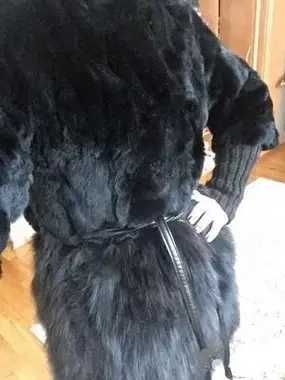 Куртка зимняя  р M кролик рекс песец
