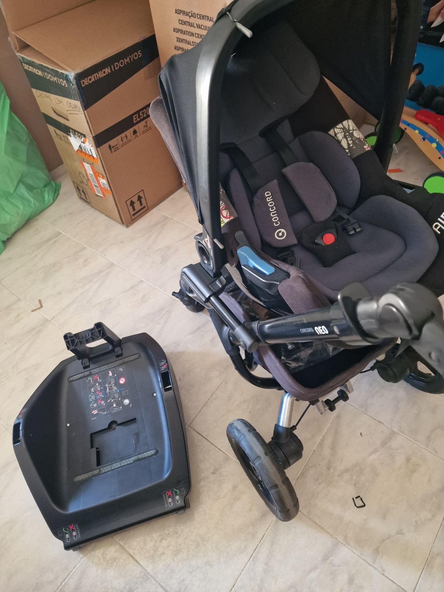 Conjunto de passeio concord air e neo, ovo isofix, alcofa e acessórios