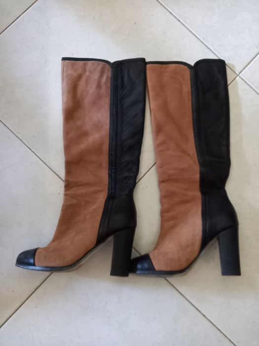 Botas em pele e camurça n.37