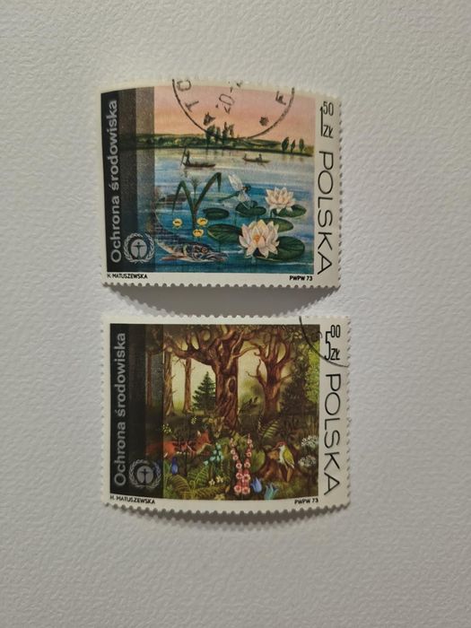 Polska 1973 – Ochrona środowiska – las i jezioro