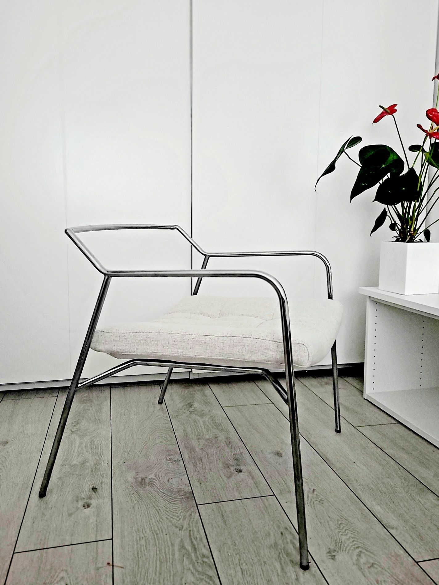 Chromowane fotele modern design vintage unikaty