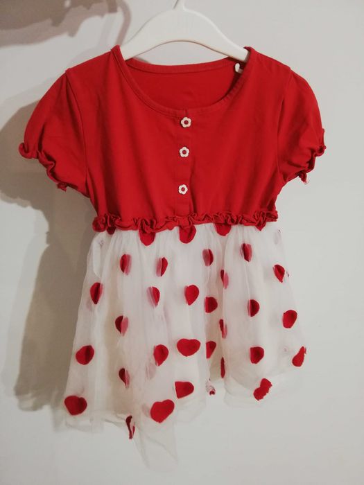 No name tiulowa sukienka serca 98cm 2-3 lata