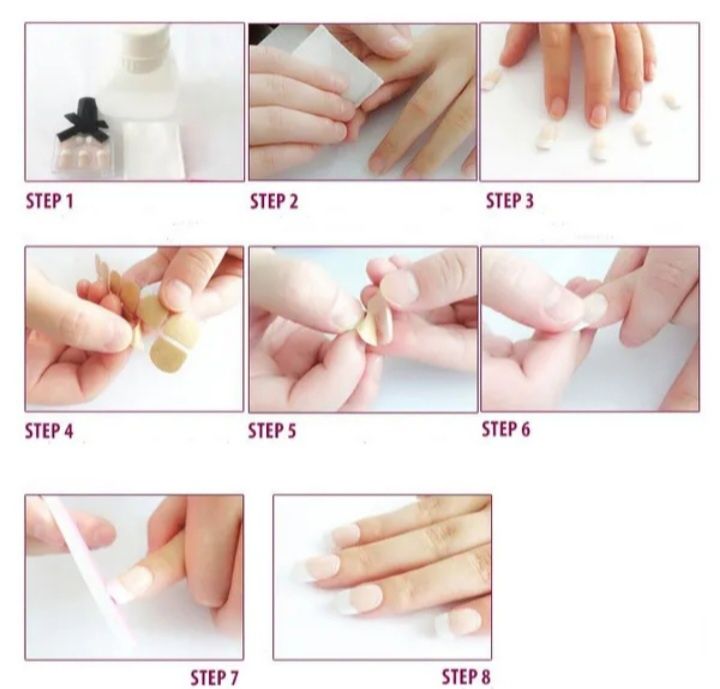 Unhas postiças com autocolantes