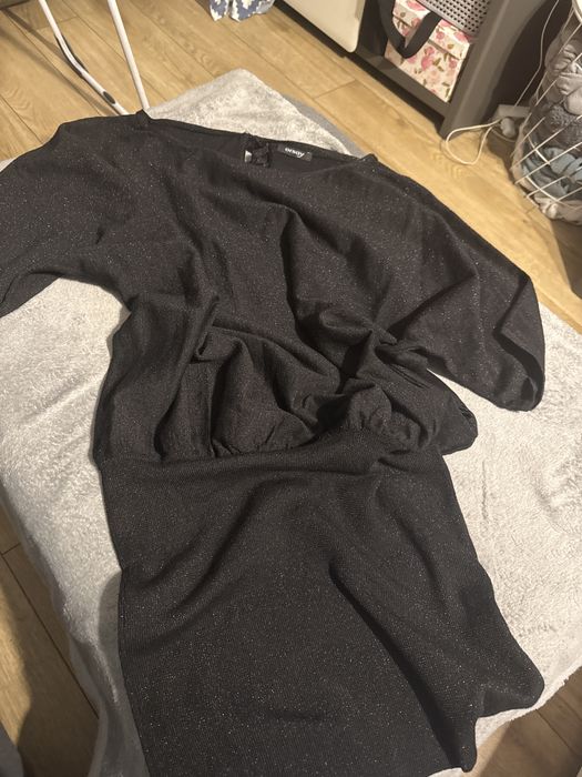 Nietoperz, sukienka orsay czarna