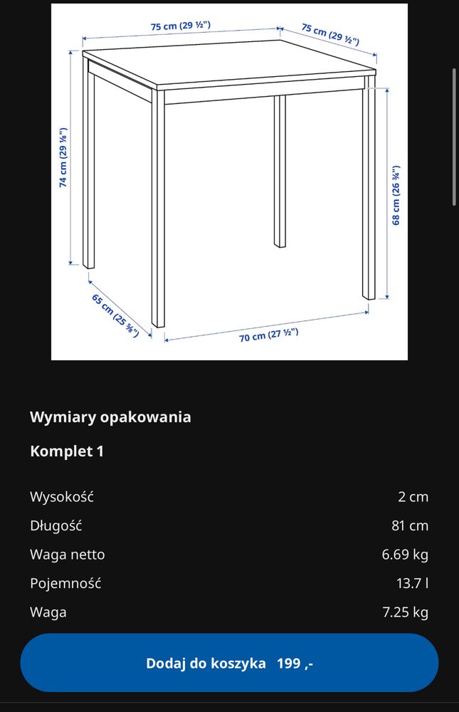 Stół i 4 krzesła