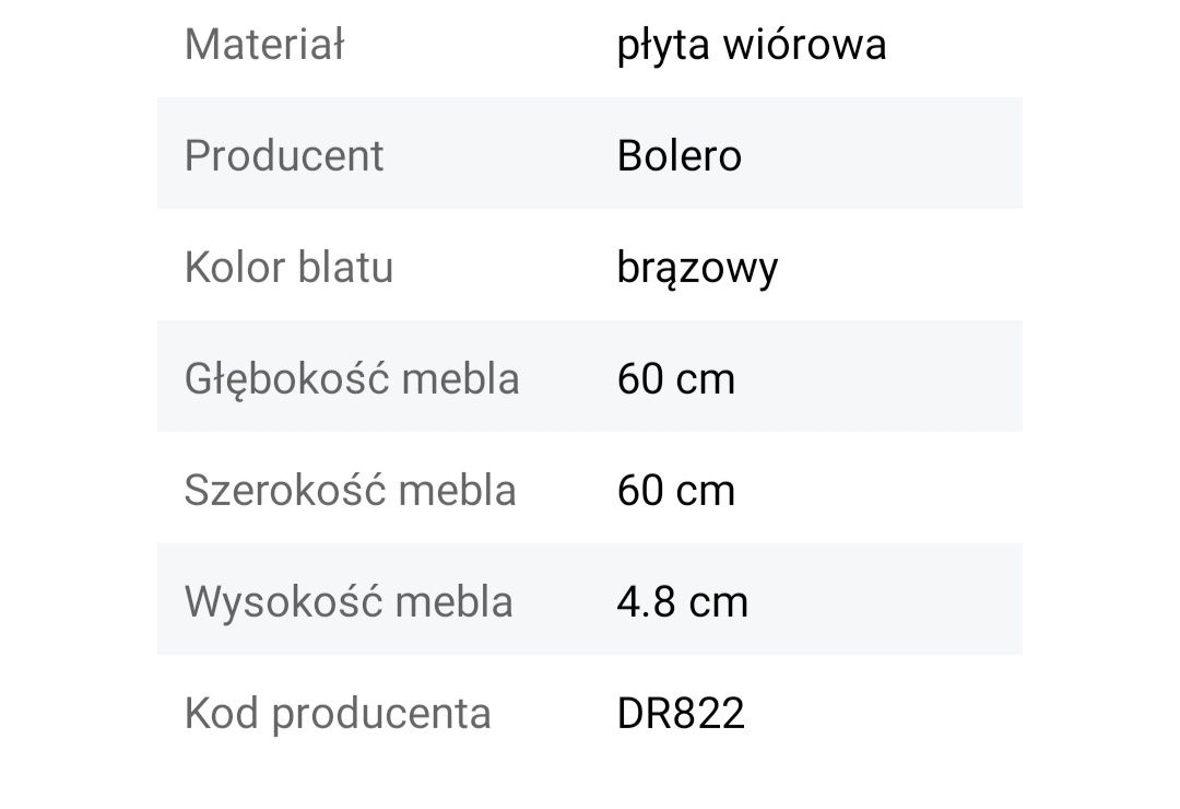 Blat do stołu okrągły  drewniany gruby laminowany 60 cm