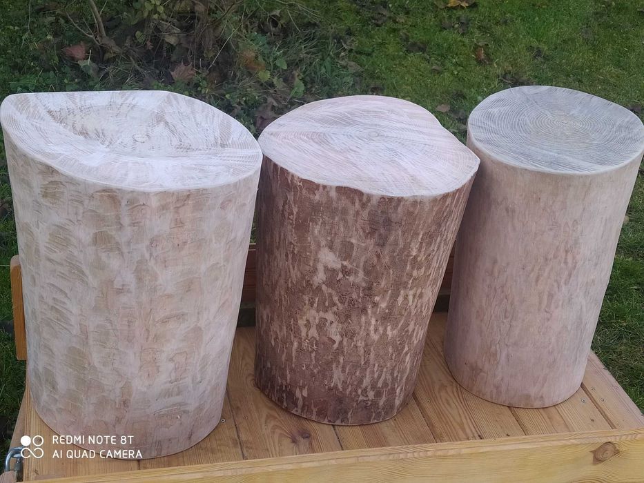 Pieniek drewniany dekoracyjny stolik