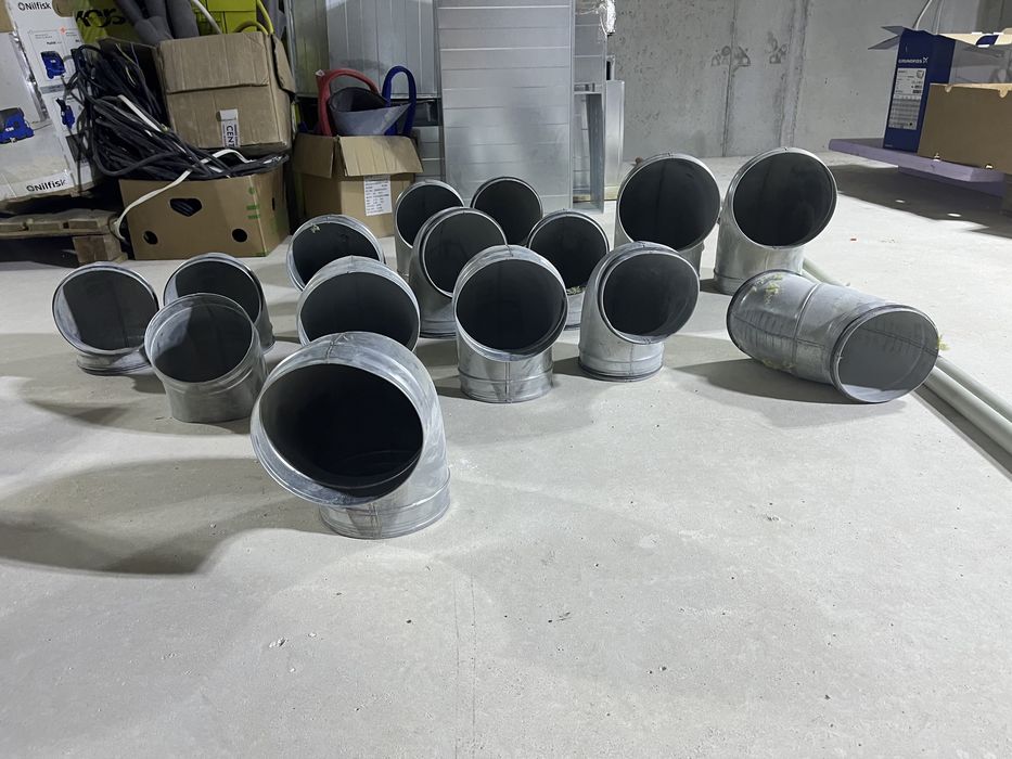 Redukcja wentylacja rekuperacja 150 trójnik rura spiro ocynk kolano