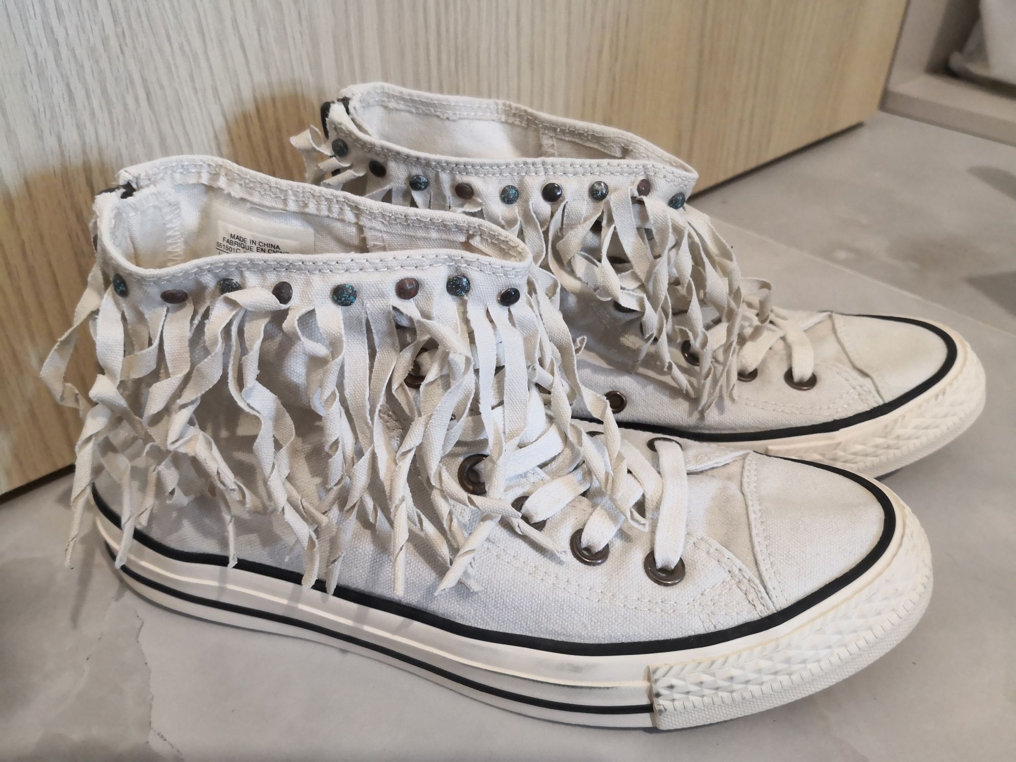 Converse trampki wysokie z frędzlami 39