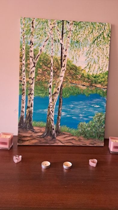 Maluję obrazy akrylem na papierze i płótnie