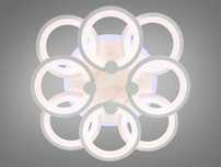 Біла люстра led кільця з дімером та LED підсвічуванням, 150W