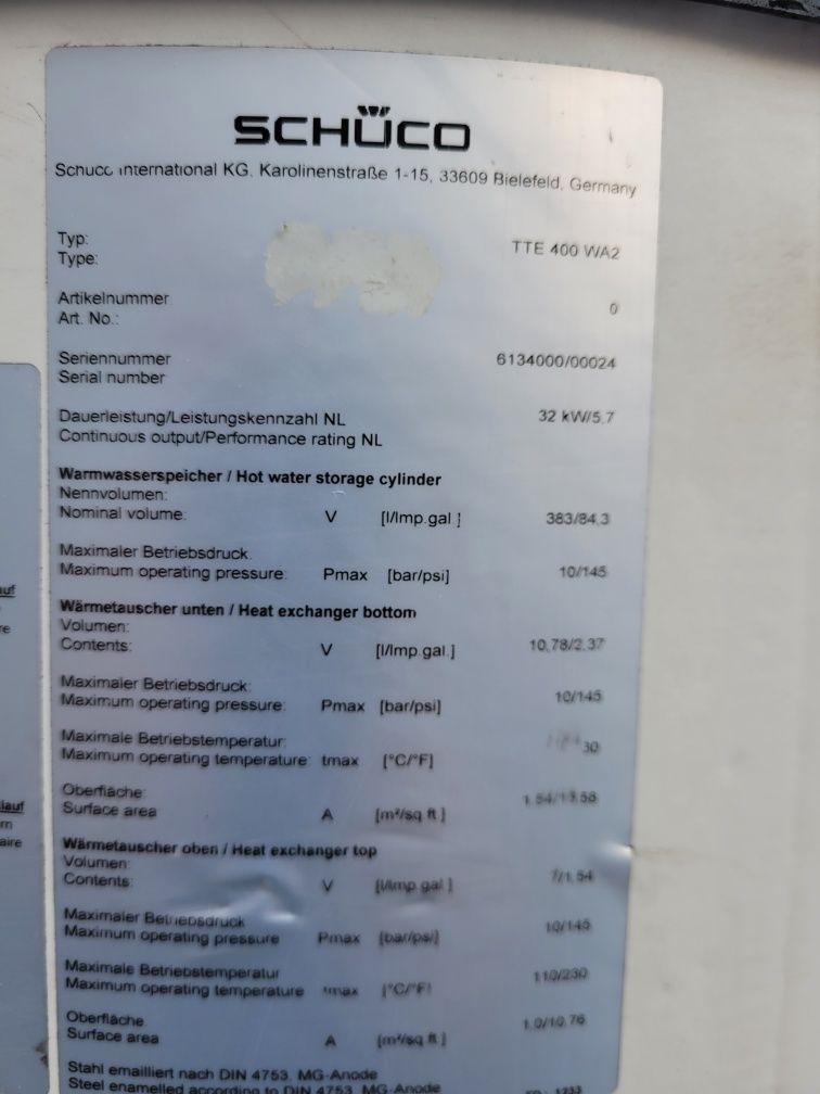 Bufor 400l z 2-ma wężownicami Schöco