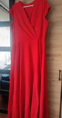 Czerwona długa suknia sukienka maxi okazja
