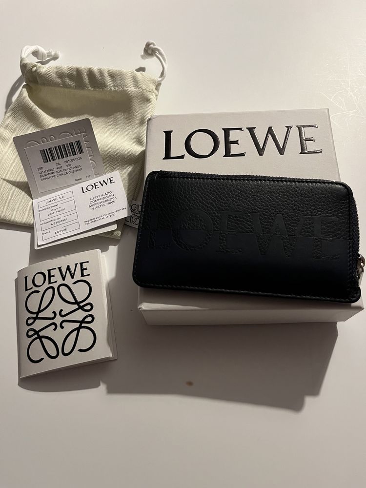 Porta-cartões azul escuro, pele, LOEWE    [NOVO]