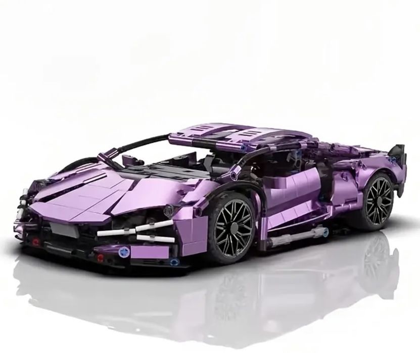 Контсруктор 1300 деталей спортивна машинка 36*17см lego technic фіолет