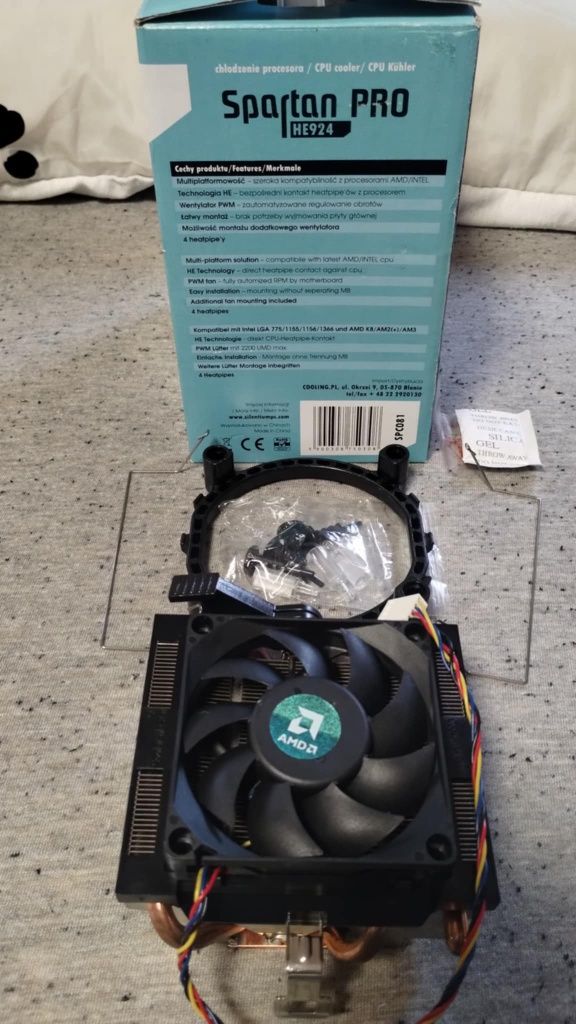 Chłodzenie CPU AMD na miedzi jak nowe,