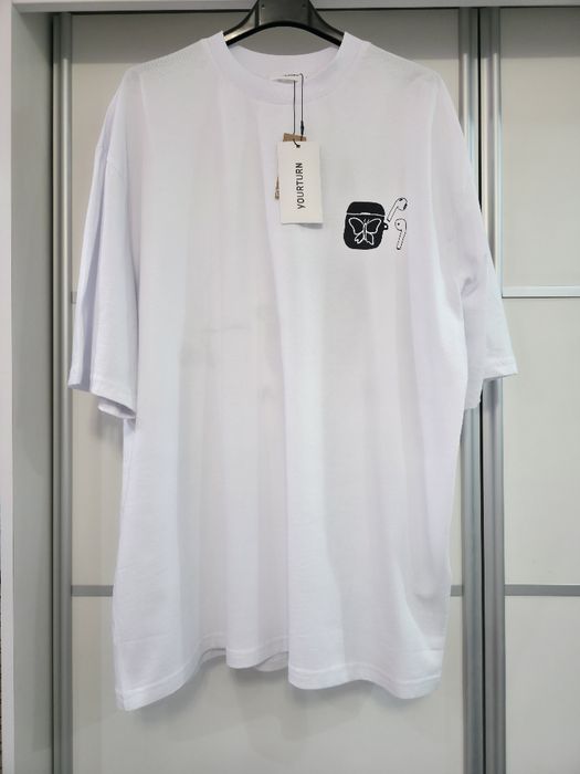 Biała koszulka męska nowa krótki rękaw L bawełna Yourturn