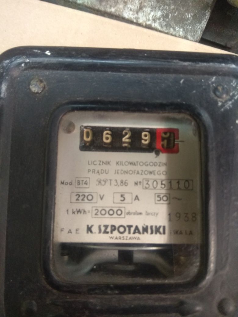 Licznik energii elektrycznej zabytkowy kolekcjonerski