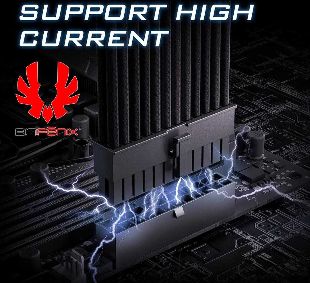 Extensão 24-Pin ATX Alchemy Sleeved Black da BitFenix