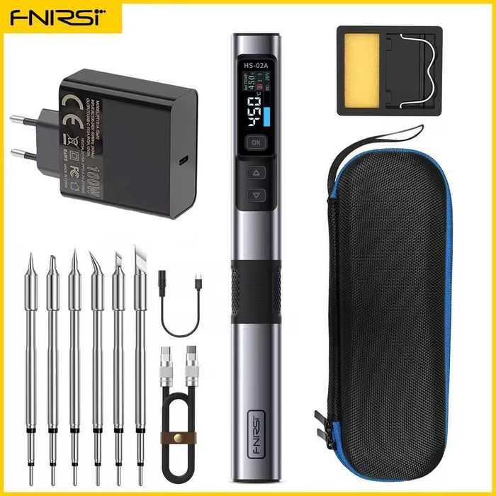 Умный программируемый паяльник Fnirsi HS-02A/B Silver/Black Новые!
