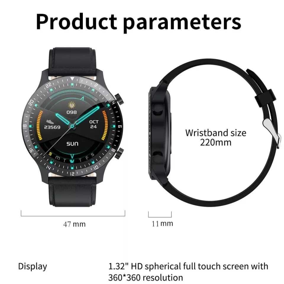 SmartWatch GT2/P32 kroki tętno ciśnienie saturacja powiadomienia. PL.