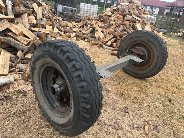 Oś do wozidła, przyczepy, dłużycy z kołami