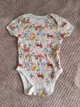 Body Primark 92 98 beżowe wzory bawelna kwiatki koty