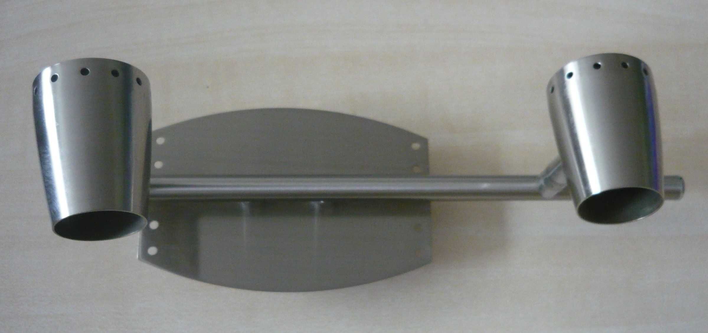 lampa sufitowa  ścienna spot 2  srebrna metalowa