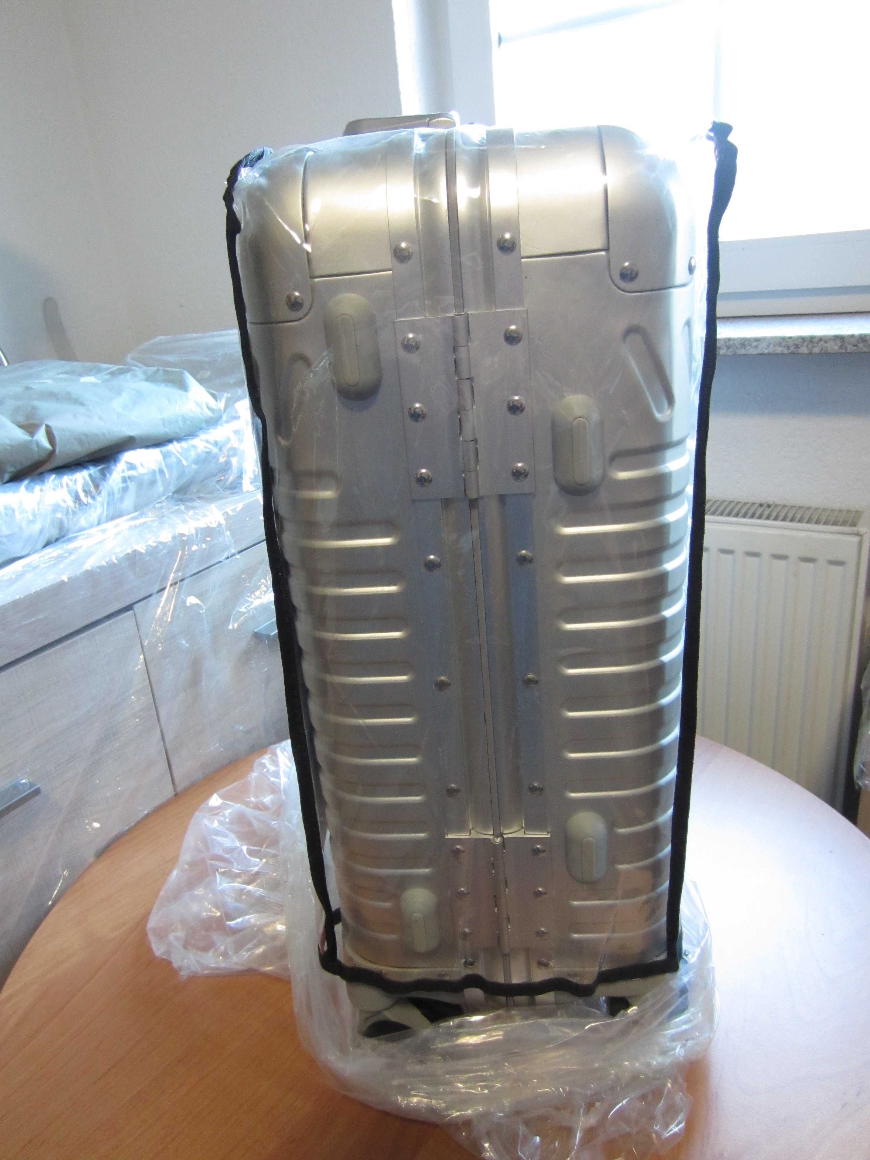 Nowa walizka podróżna mała kabinowa aluminiowa srebrna, premium, 32 l