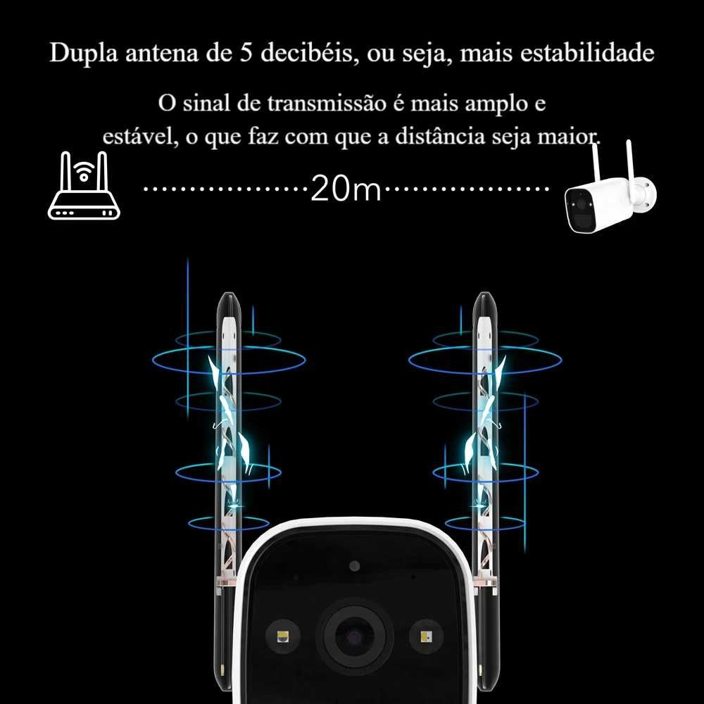 Conjunto 4 Câmaras 3MP WiFi * 120 Dias Autonomia * Visão Noturna