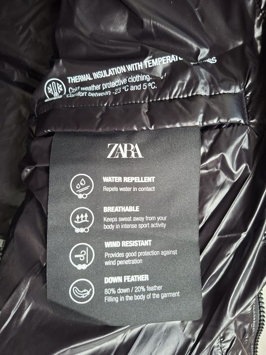 Пуховик бестселер ZARA REPELLEND зі 100% пуху L