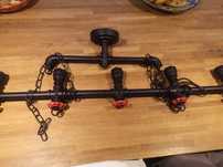 Lampa wisząca loft industrialna z rurek hydraulicznych