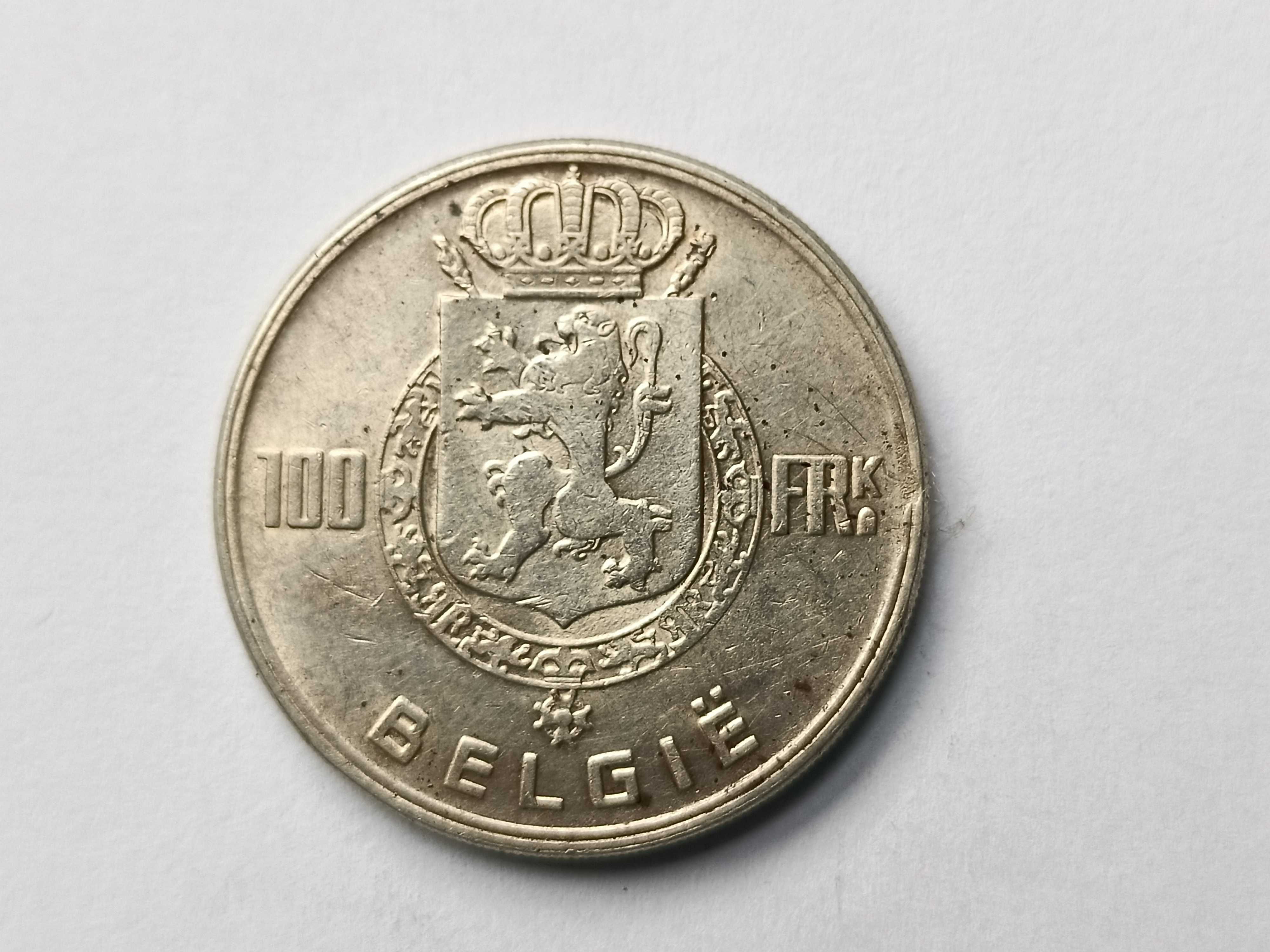 100 Franków 1951 Belgia Głowy Królów Srebro