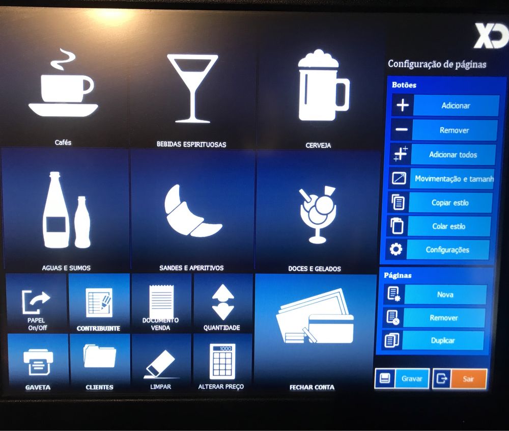 PC HPprodesk com software XD para bares, cafes e restaurantes.