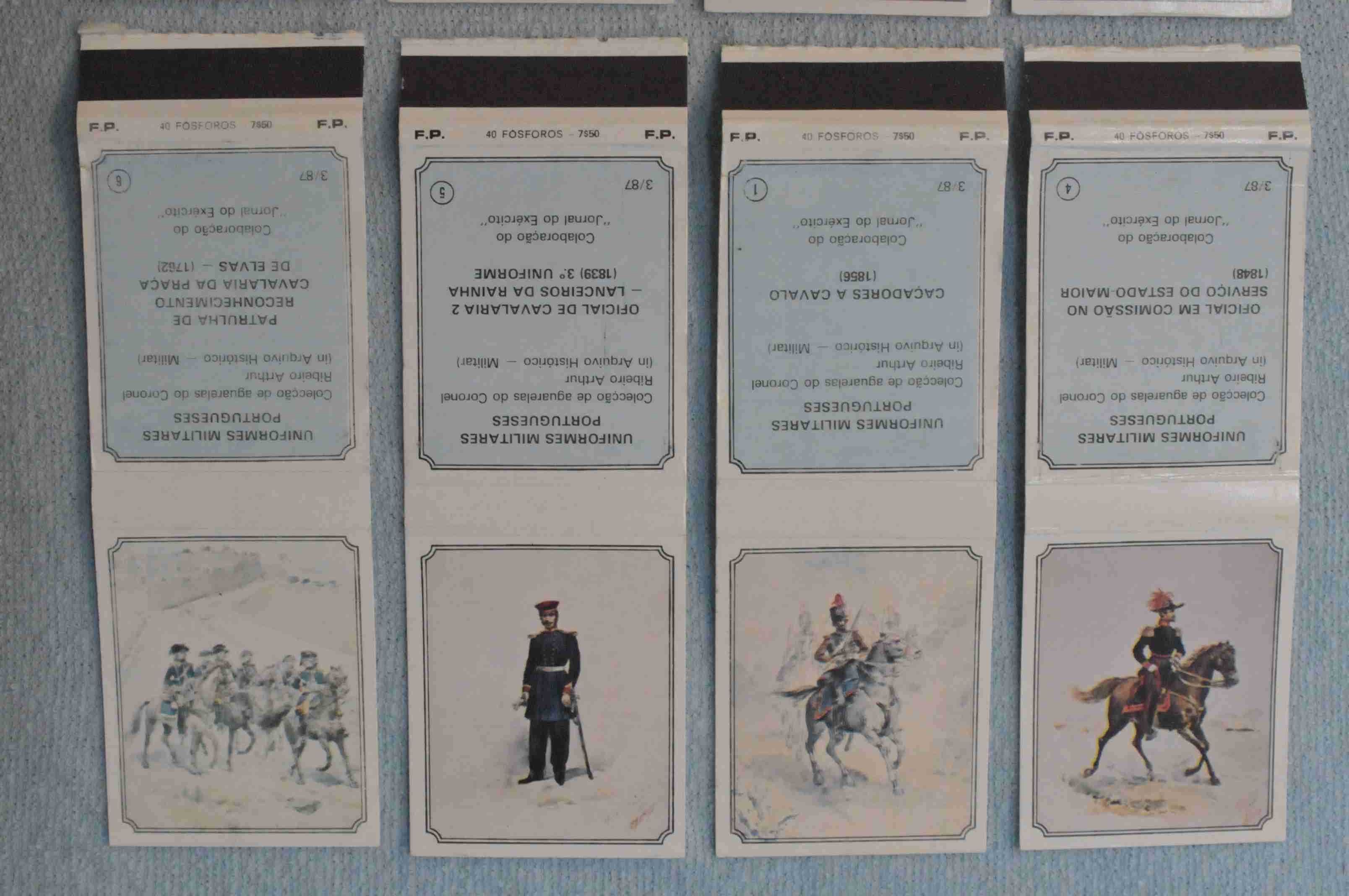 Vintage – Carteiras de fósforos – Uniformes militares portugueses